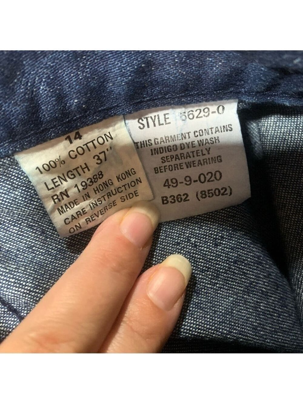 Vntg 80’s Brittania dark blue cargo jeans size 14 - Picture 7 of 7